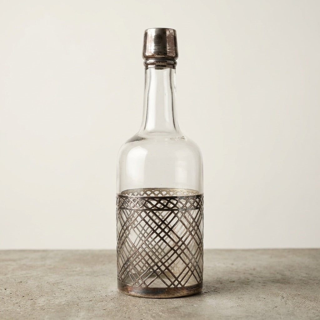 Art Nouveau Floral Glass Decanter