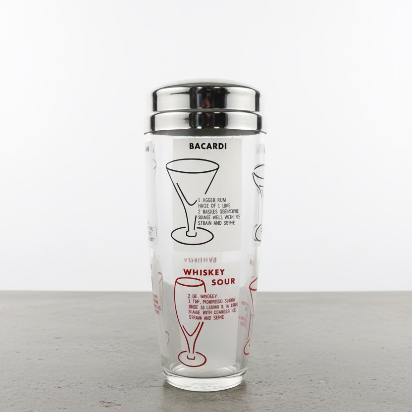 Vintage Cocktail Recipe Shaker