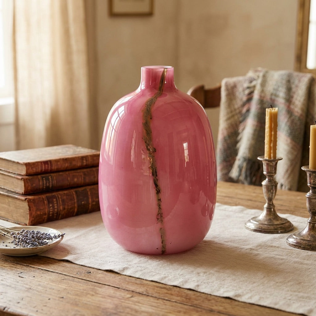 Vintage Fuchsia Glass Vase