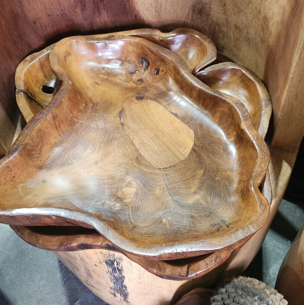 Vintage Exotic Wooden Bowl