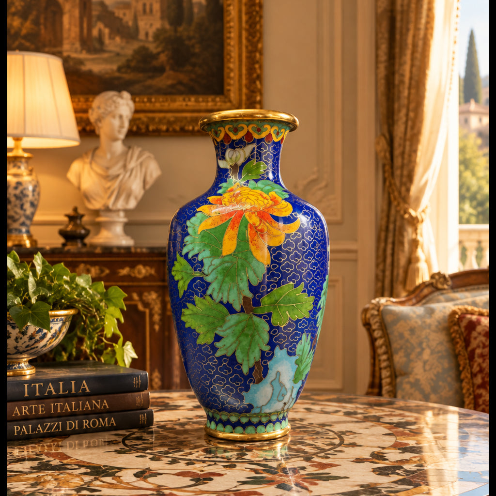 Vintage Bright Cloisonné Vase