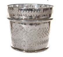 Antique Silver Mercury Glass Cachepot