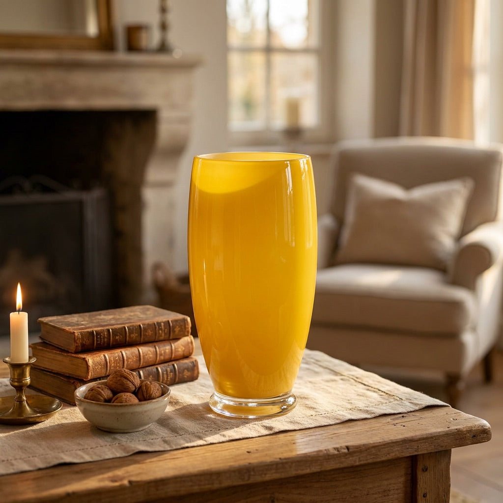 Yellow Carlo Morretti Glass Vase
