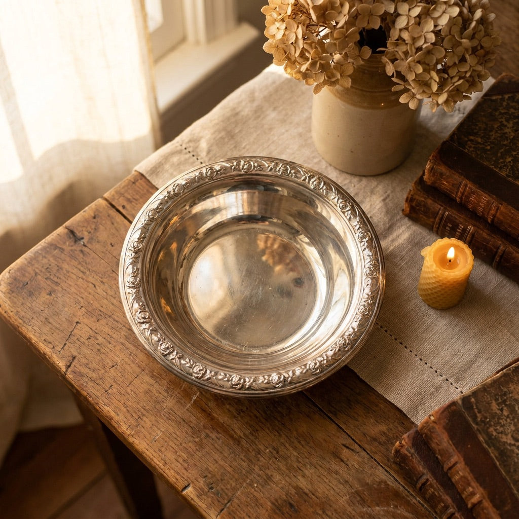 Vintage Silver Rose Bowl
