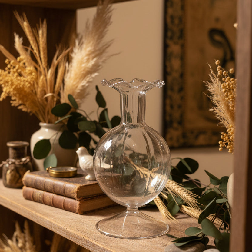 Glass Ruffle Edge Vase