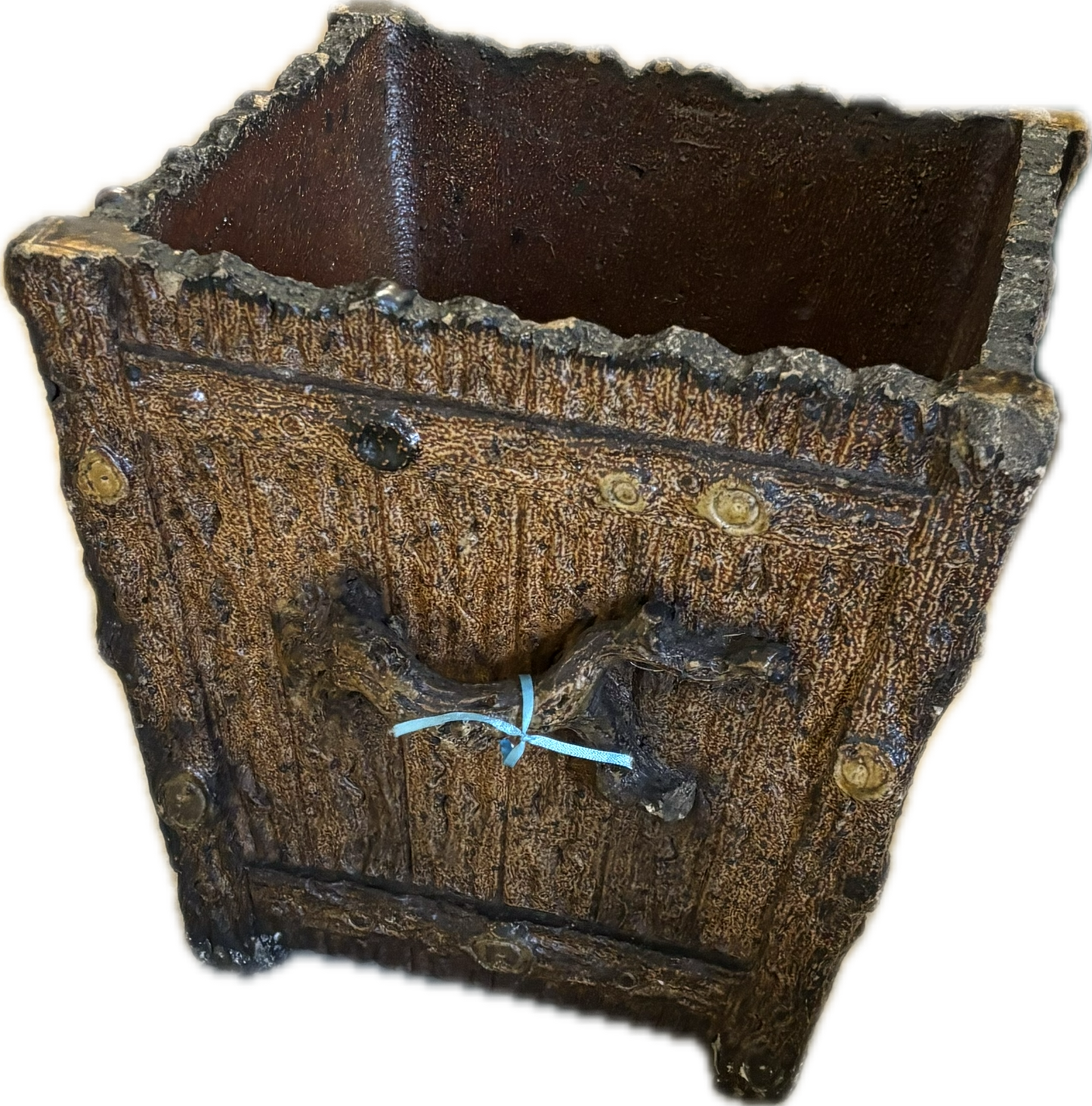 Vintage Faux Bois Planter