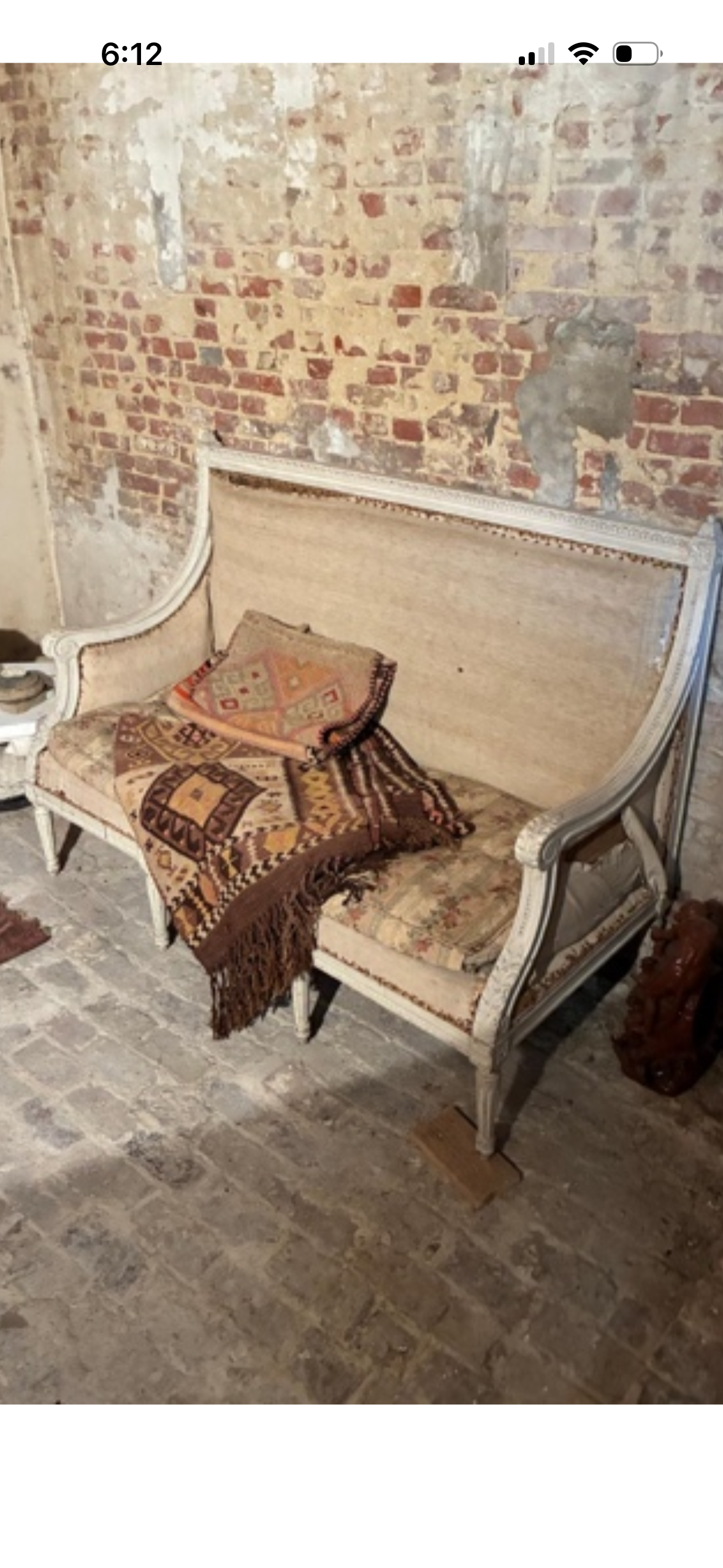 Antique French Louis XVI Carved Settee