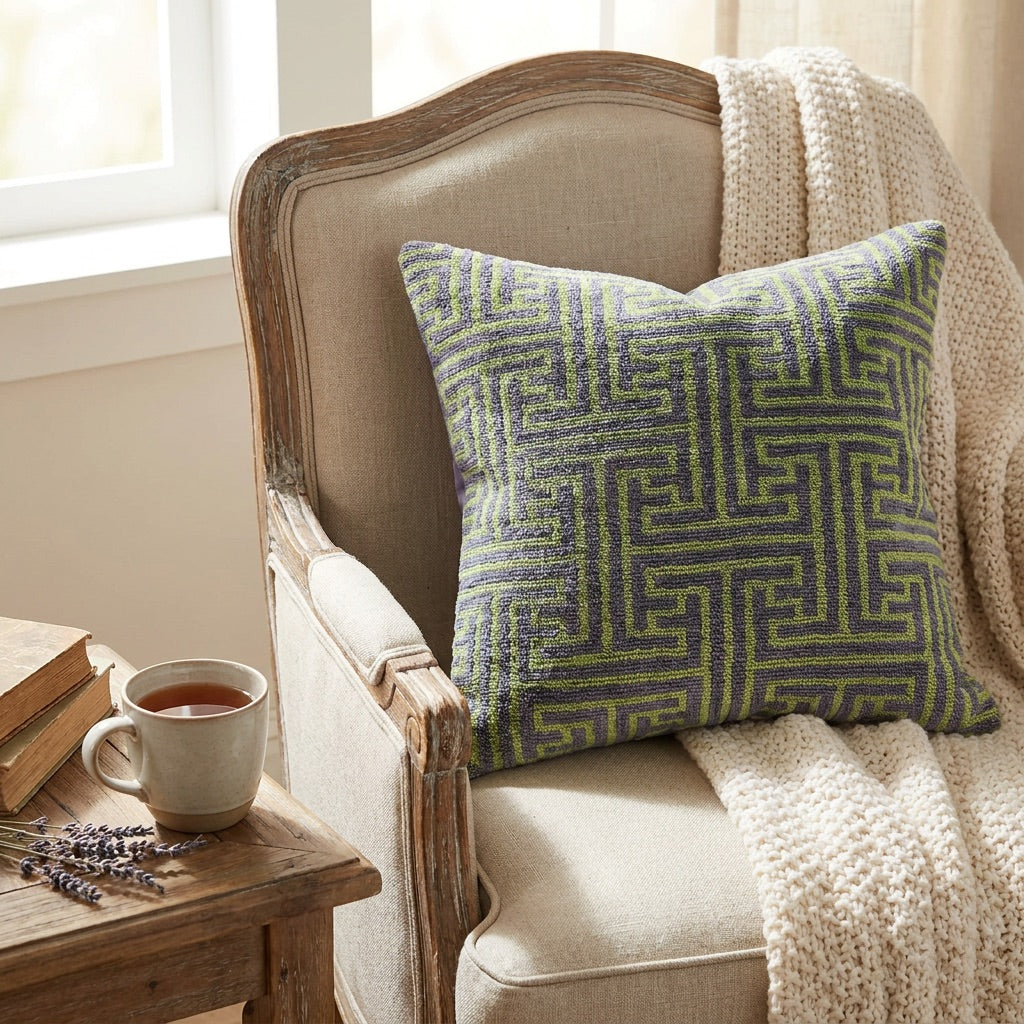 Yungdu A Green & Blue Pillow