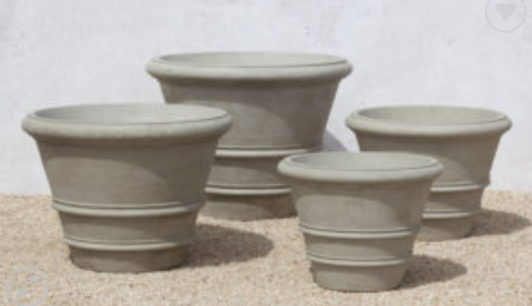 Classic Rolled Rim Cast Stone Planters