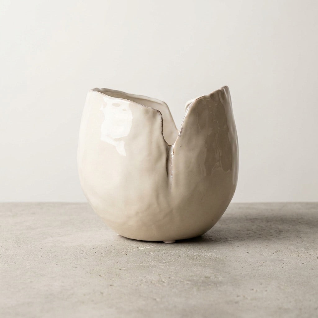 Ceramic Gold Gild Cachepot