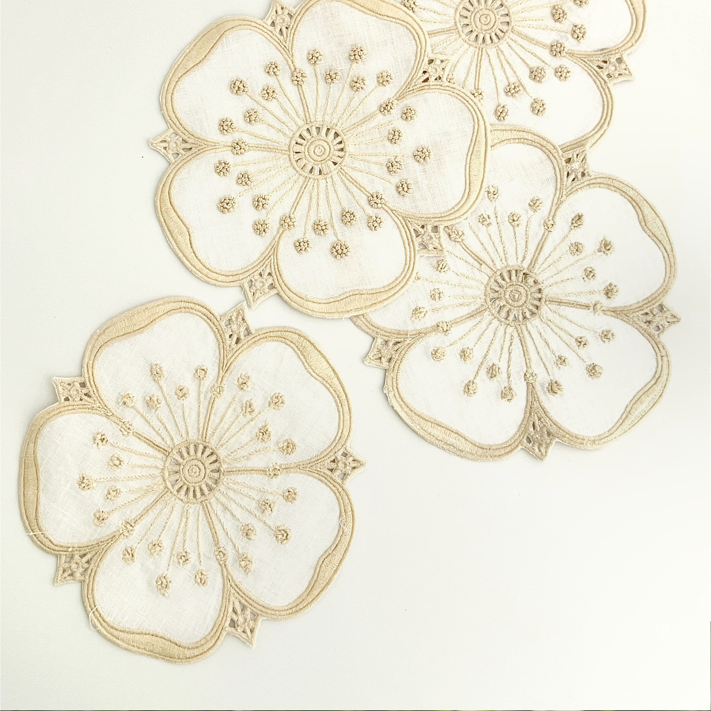 Fleur Embroidered Coasters