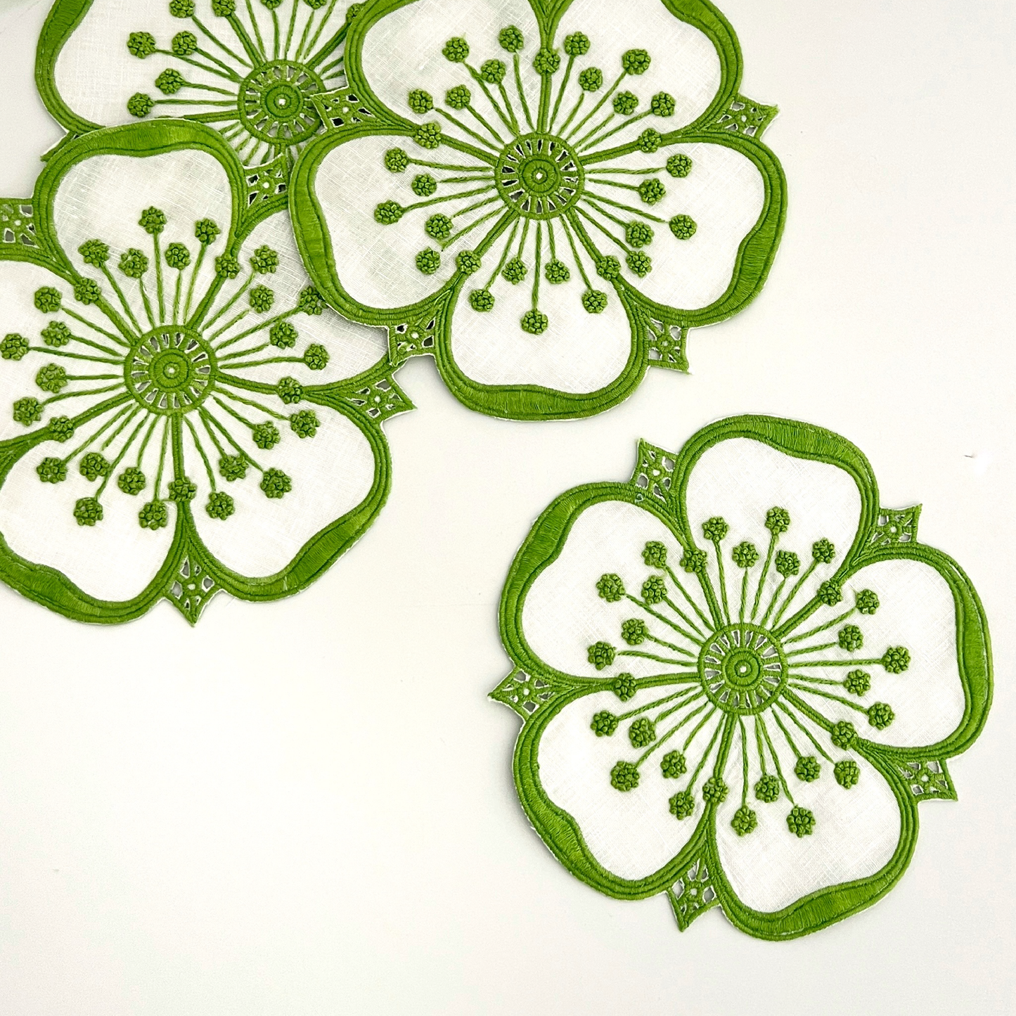 Fleur Embroidered Coasters