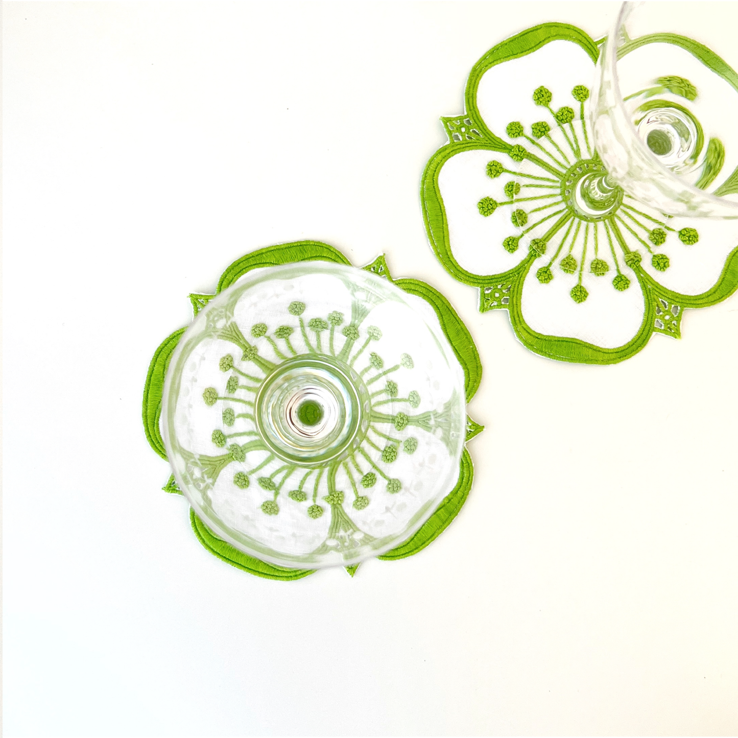 Fleur Embroidered Coasters