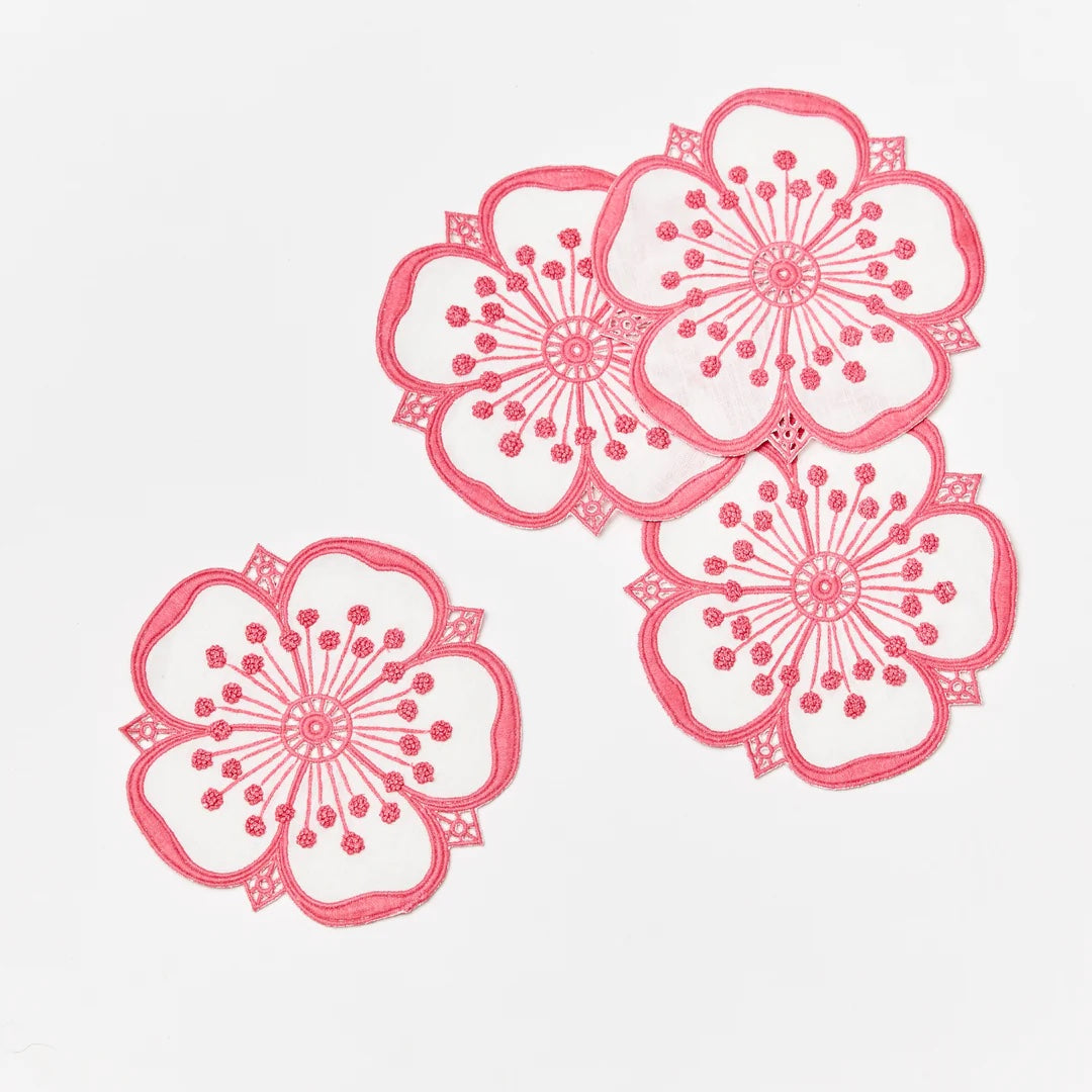Fleur Embroidered Coasters