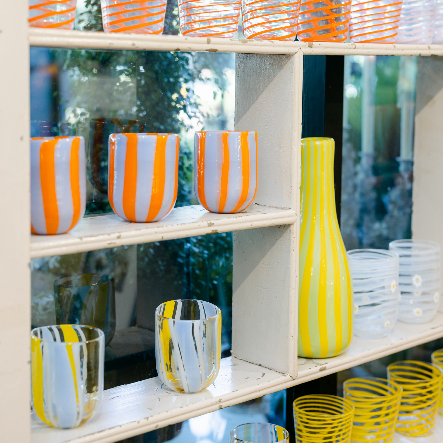 Opaque Murano Cane Glass Tumbler