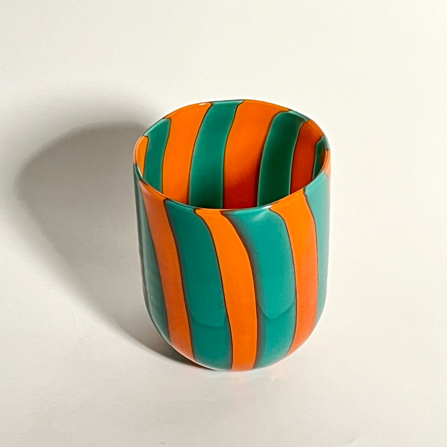 Opaque Murano Cane Glass Tumbler