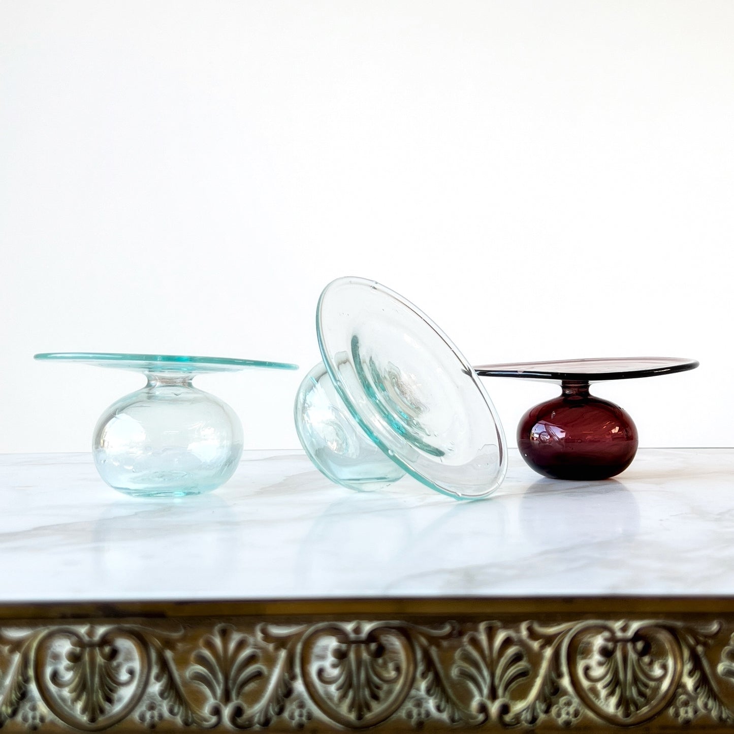 Parisian Hand Blown Glass CD Vases
