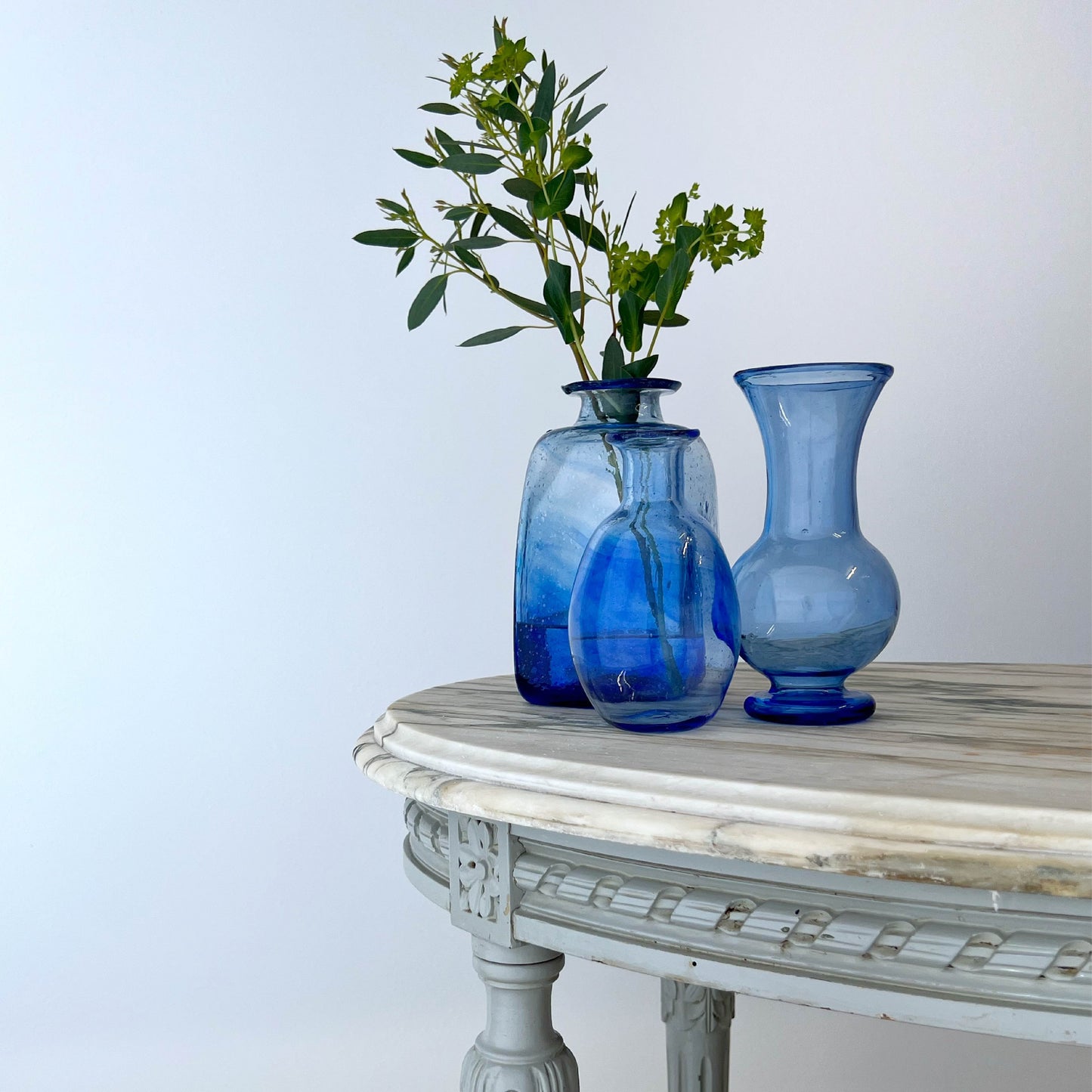 Parisian Hand Blown Glass Vases