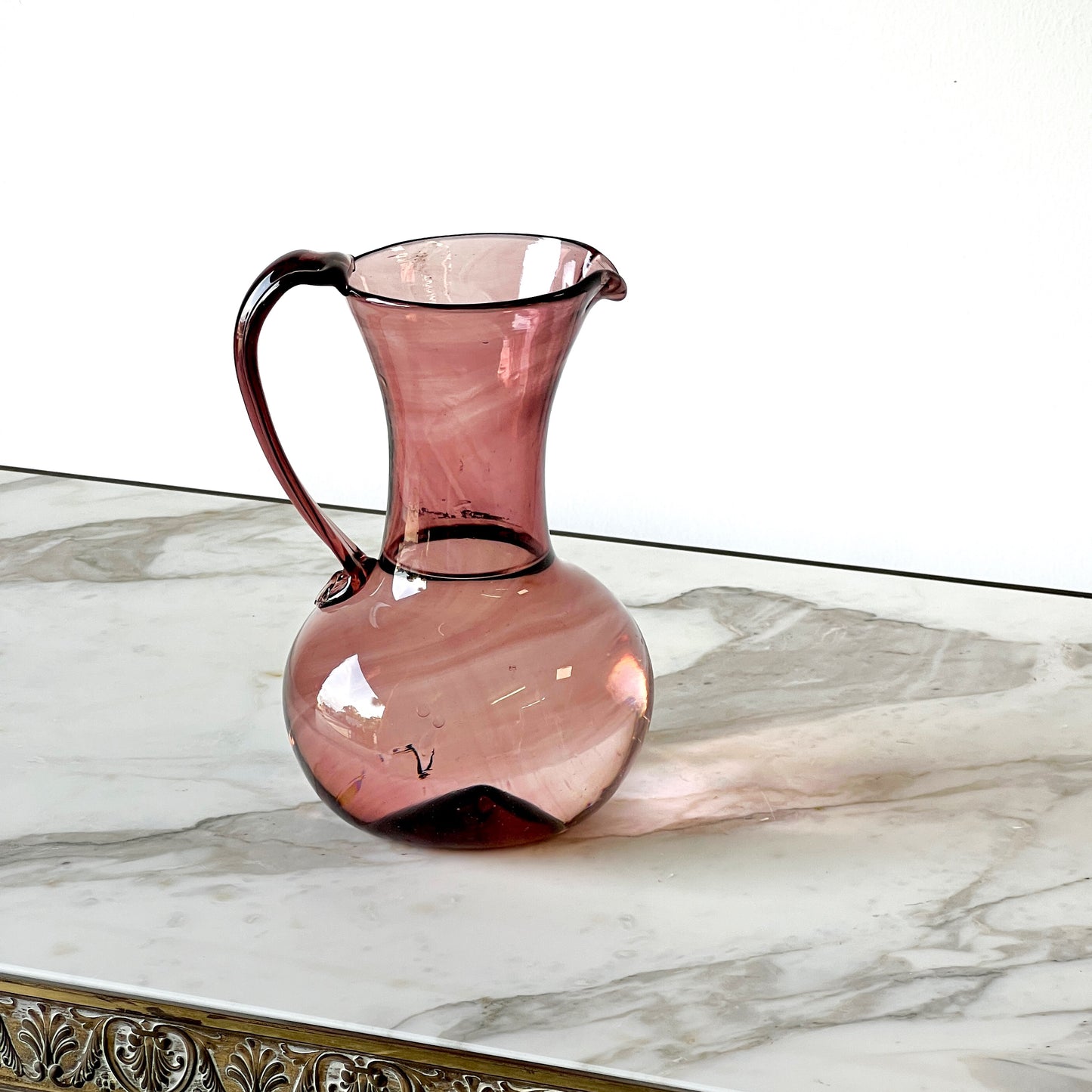 Parisian Hand Blown Glass Petit Pitcher