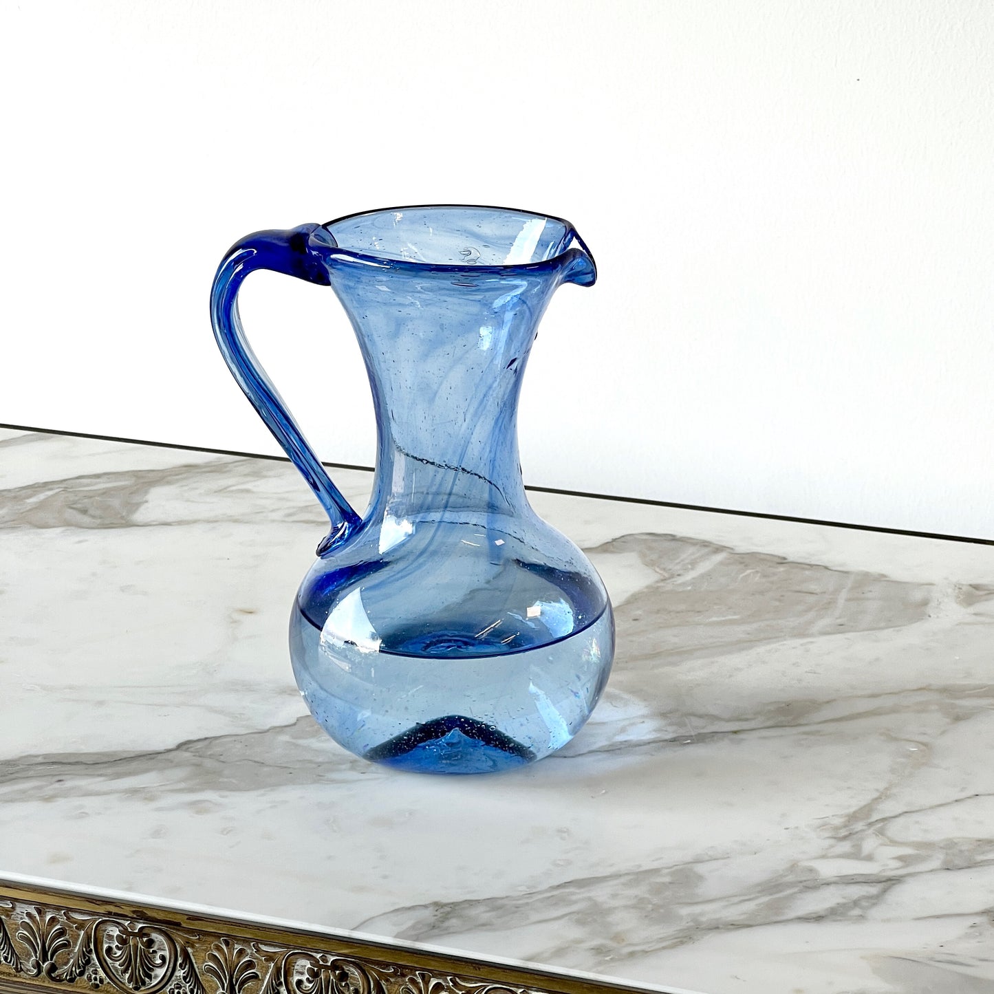 Parisian Hand Blown Glass Petit Pitcher