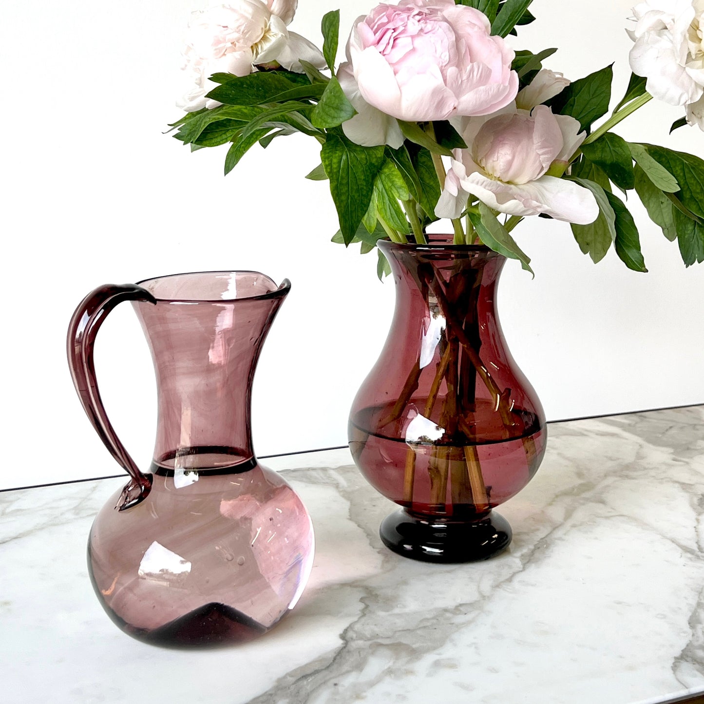 Parisian Hand Blown Glass Petit Pitcher