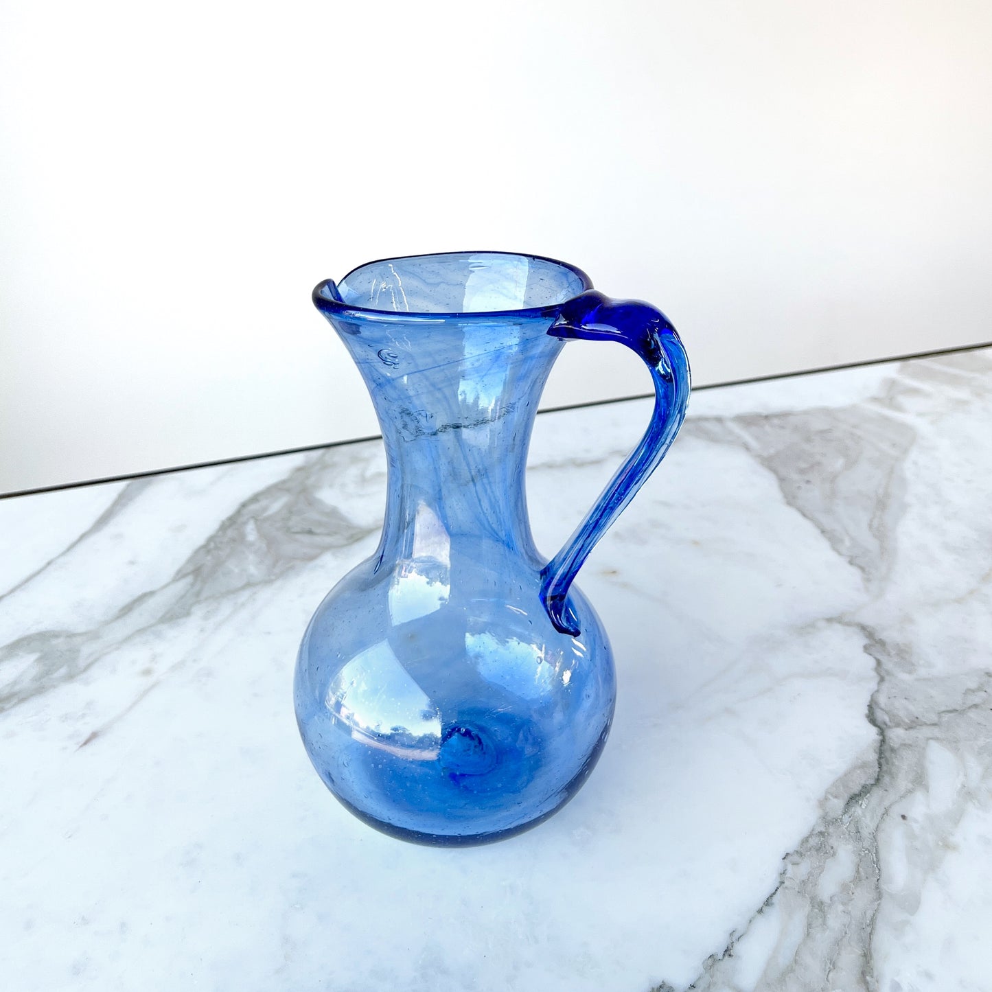 Parisian Hand Blown Glass Petit Pitcher