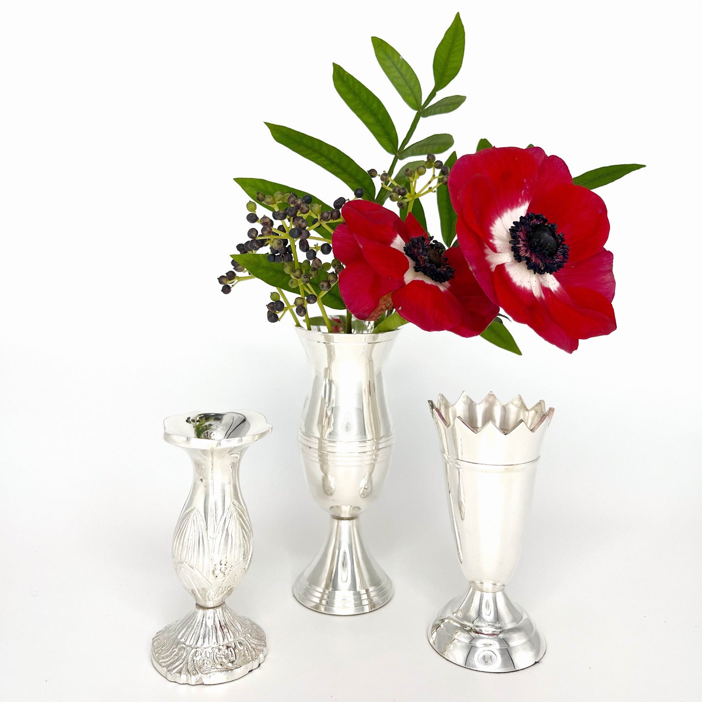 Collection of Queen Anne's Silver Vases