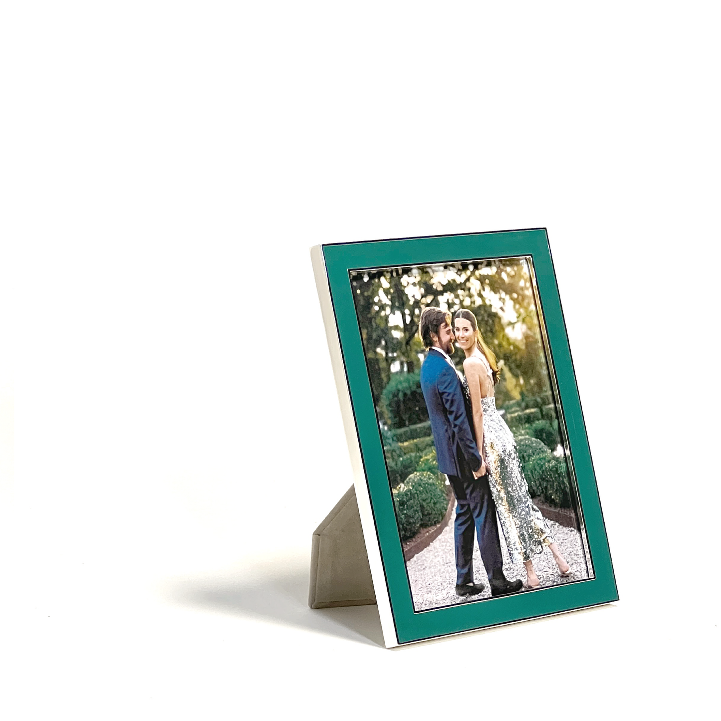 Refined Enamel Silver Trim Picture Frames