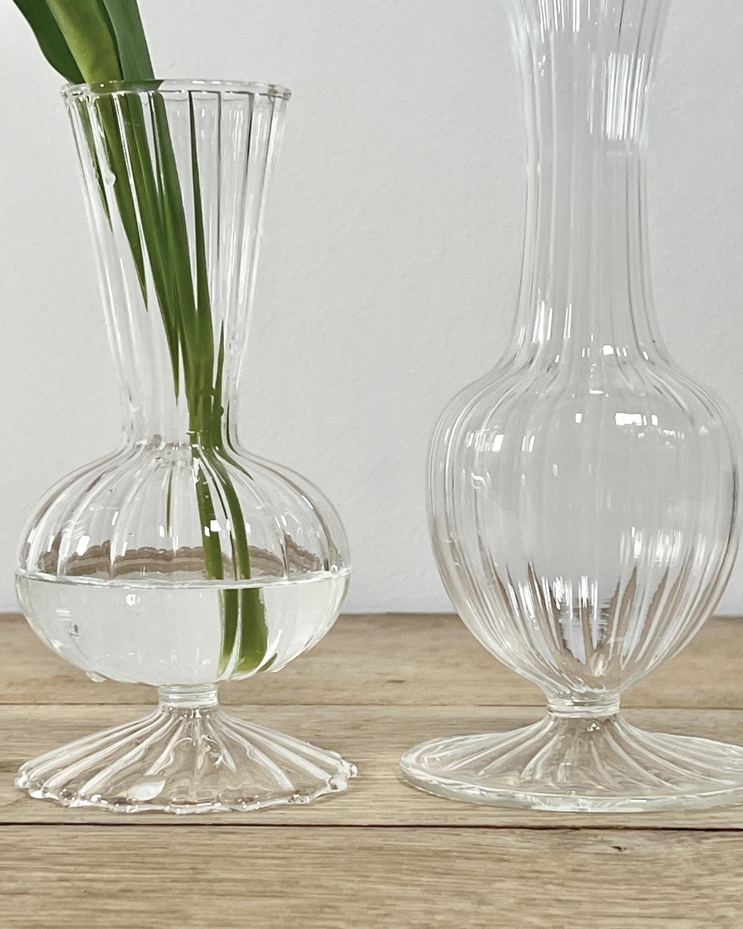 Set of 3 Petite Fluted Glass Vases
