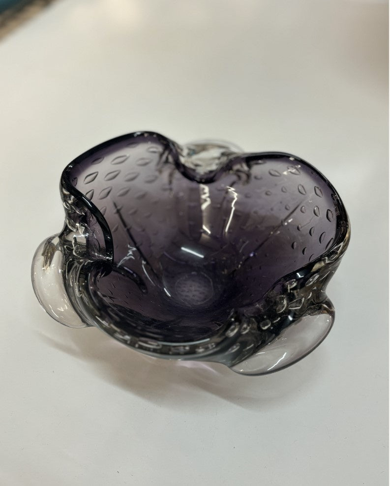 c. 1950s Italian Amethyst Murano Glass Bowl