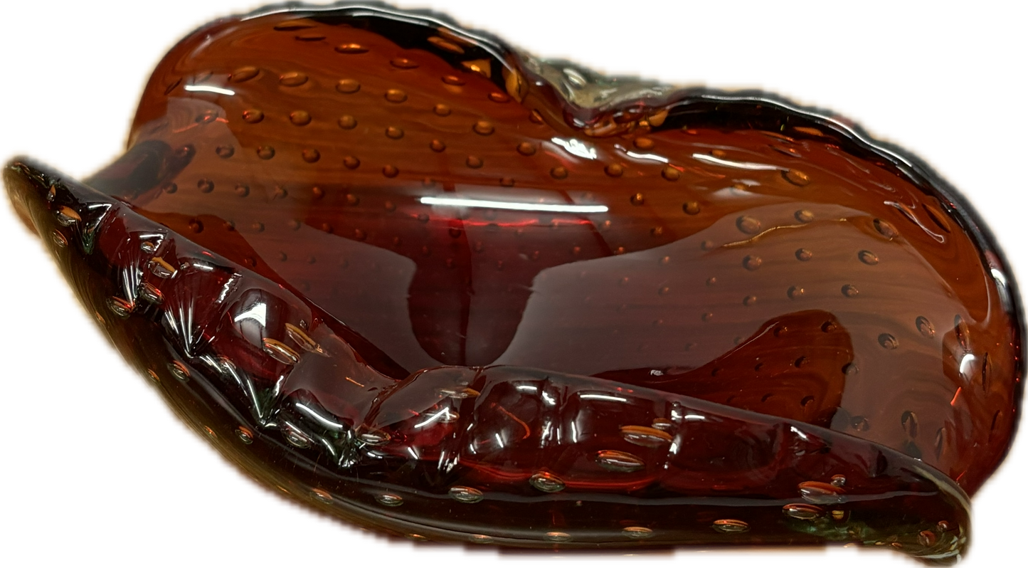Ruby Murano Glass Bullicante Bowl