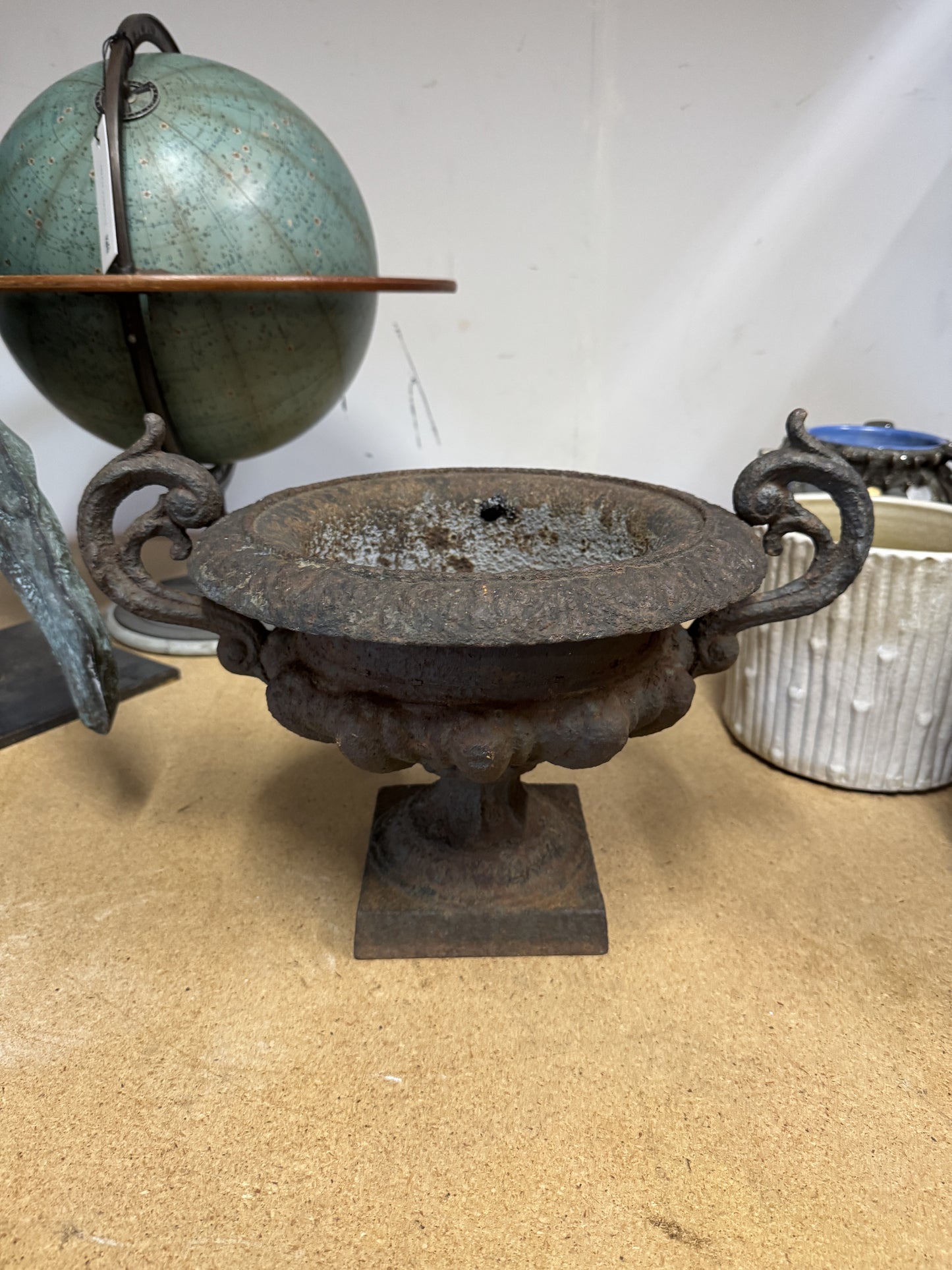 Vintage Iron Urn with Handles