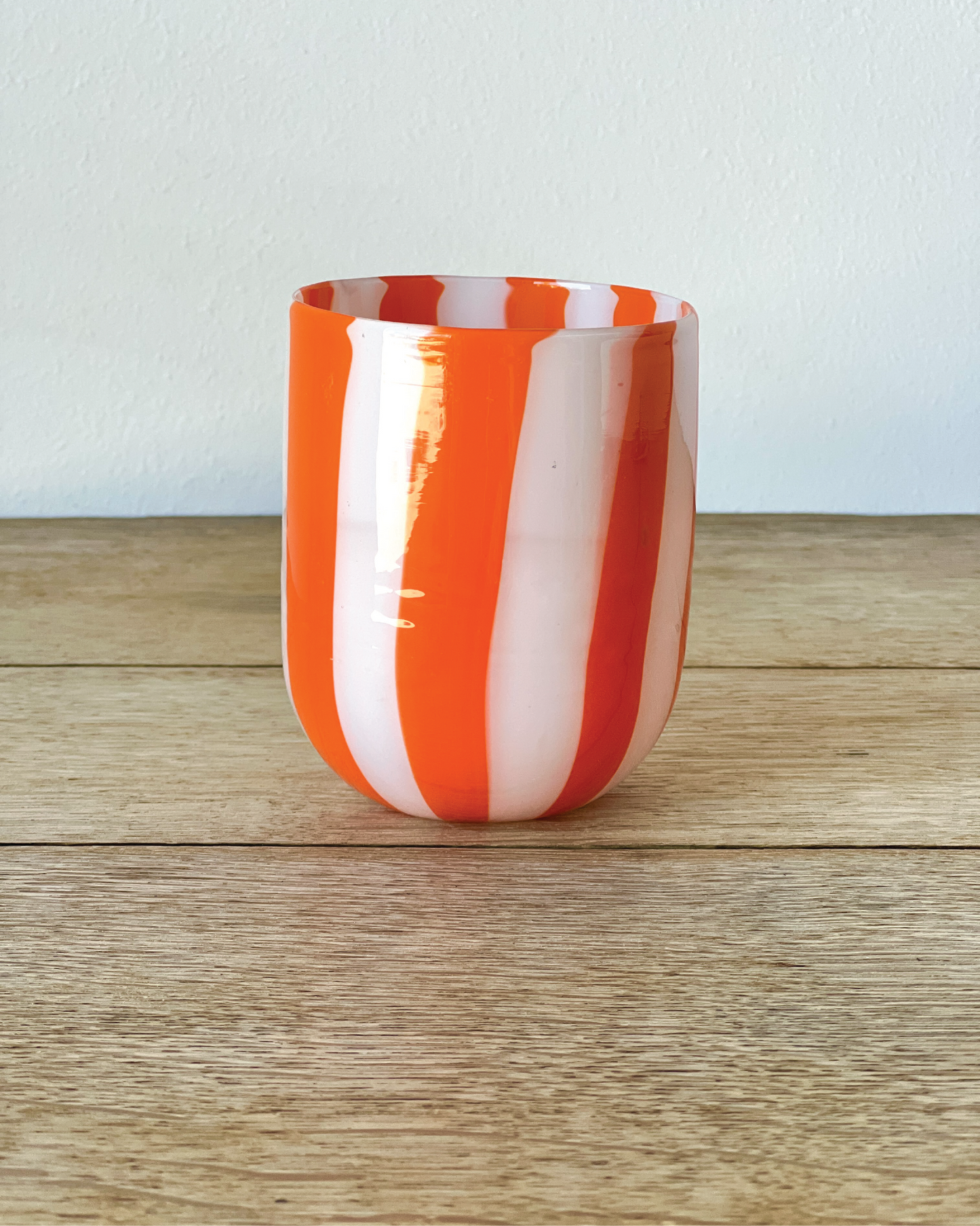 Opaque Murano Cane Glass Tumbler