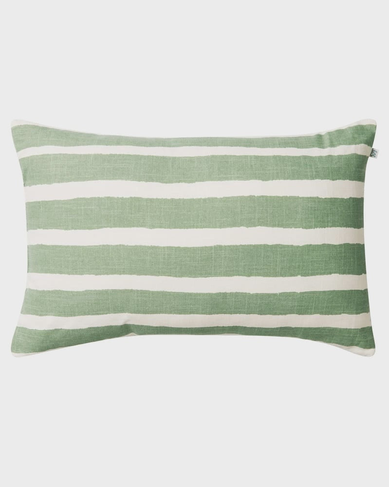 Sage Block Stripe Outdoor Pillow