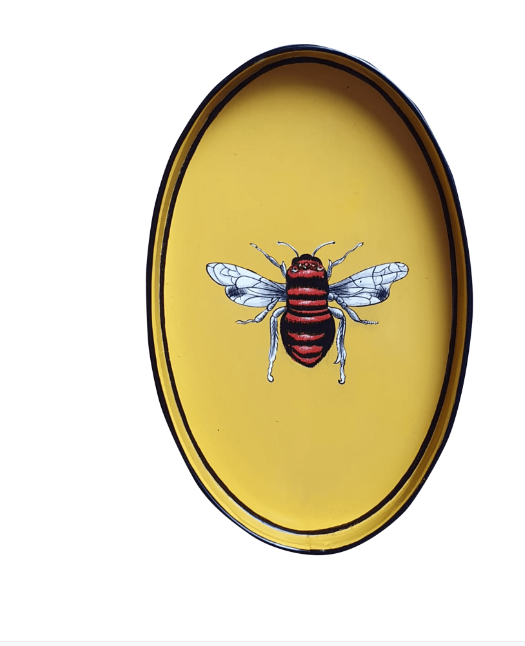 Oval Fauna Hand Painted Iron Trays