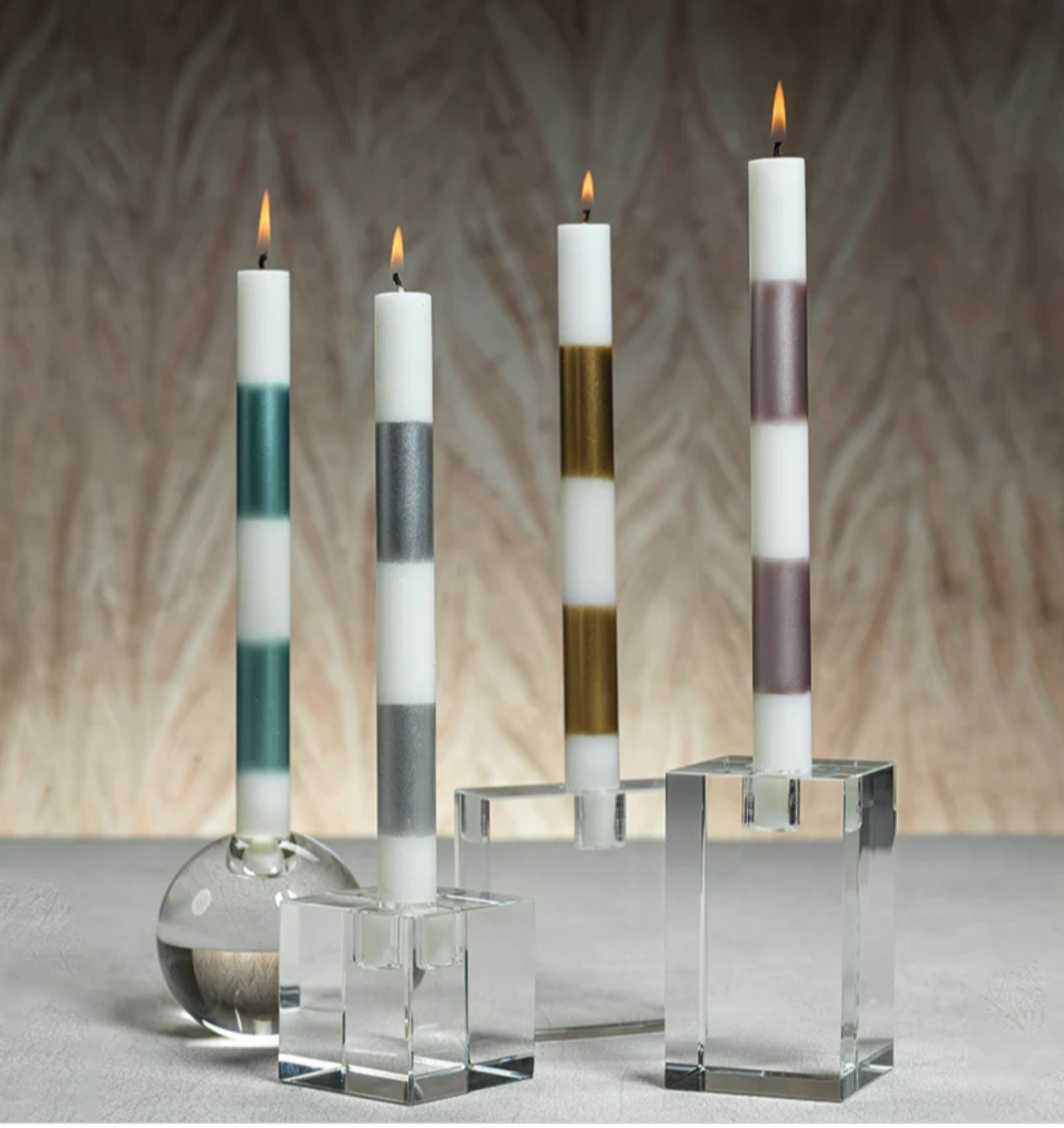 Crystal Glass Taper Holders
