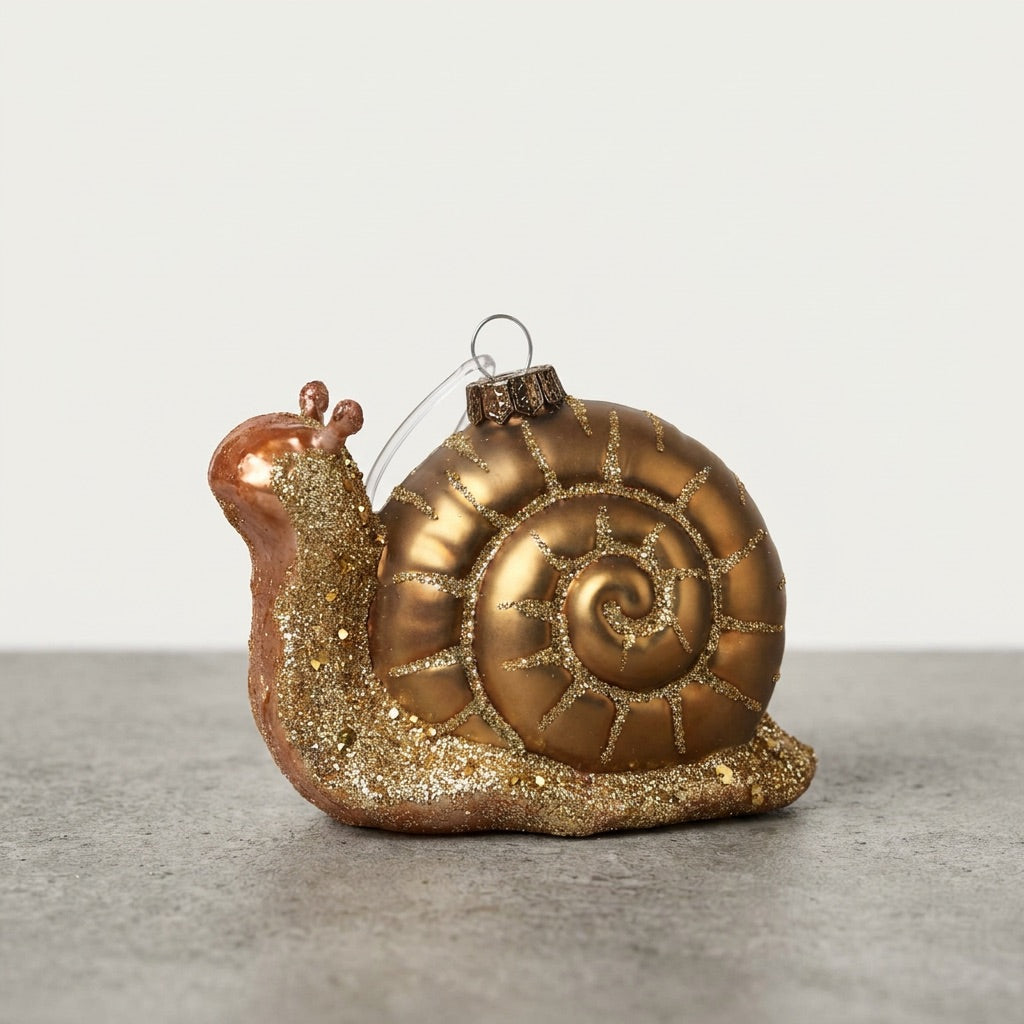 Glittered Snail Ornament