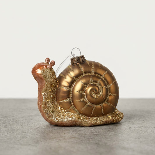 Glittered Snail Ornament