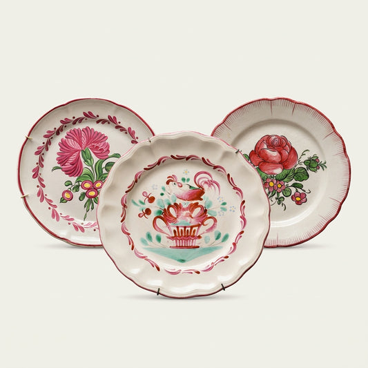 Antique Hand-Painted French Dinner Plate