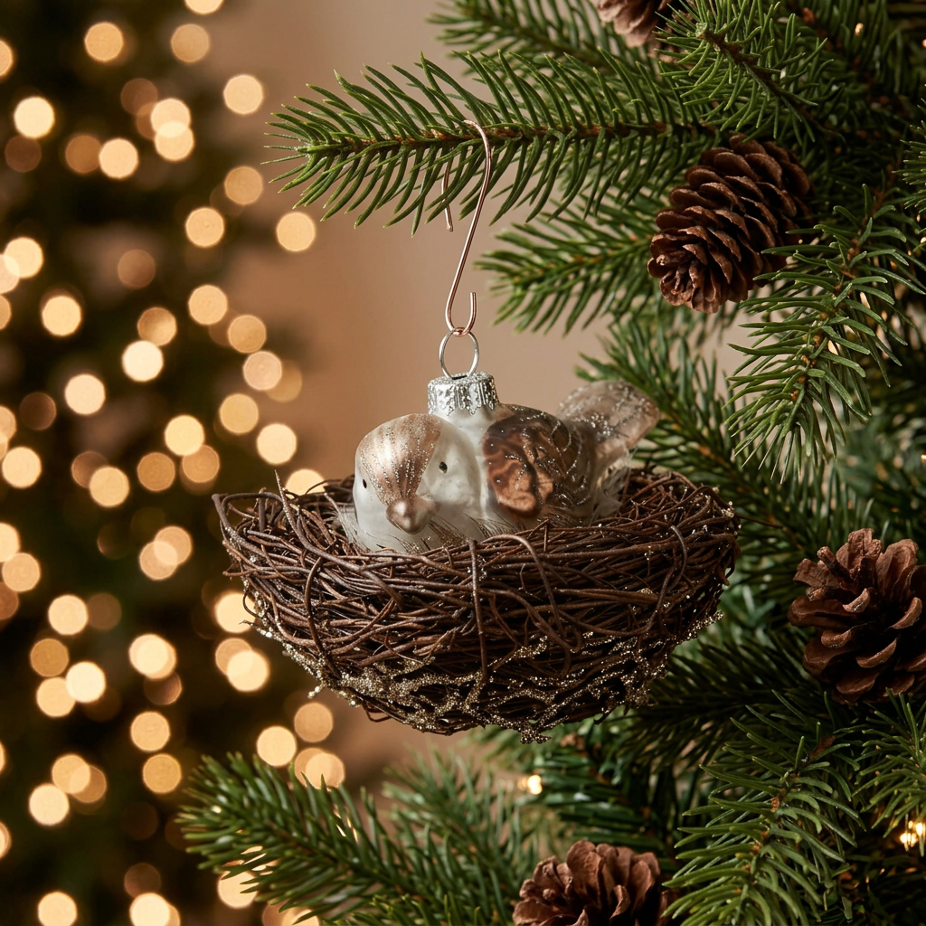 Mercury Glass Bird Ornament