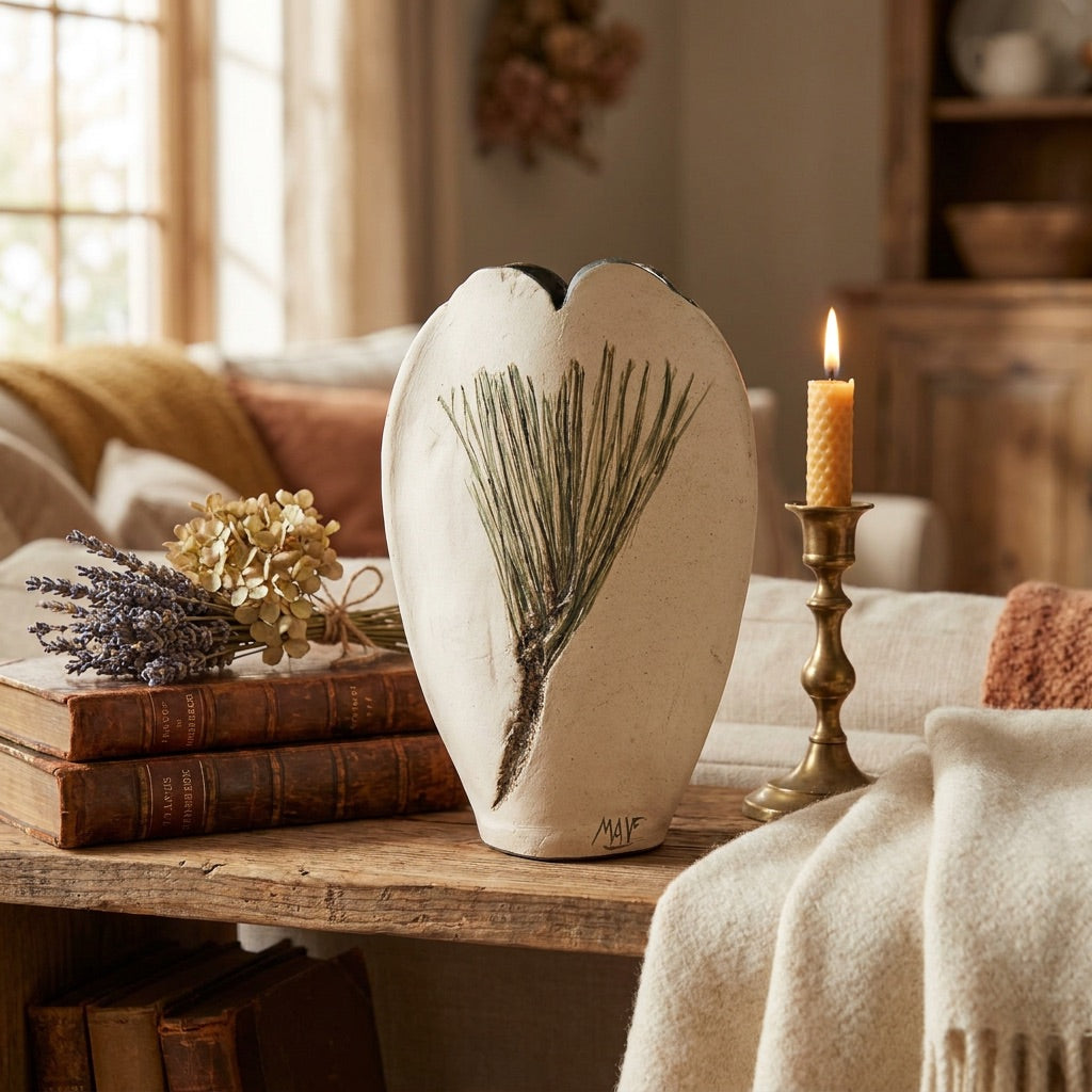 Ceramic Fir Branch Motif Vase
