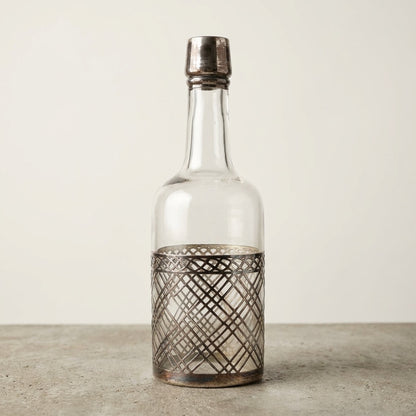 Art Nouveau Floral Glass Decanter