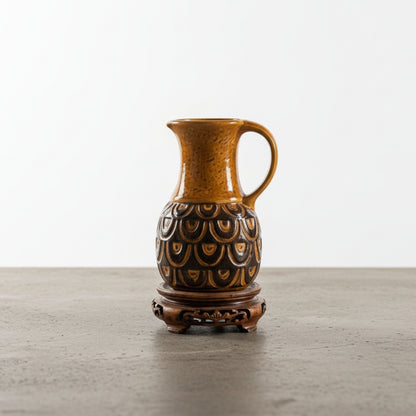 Vintage MidCentury Honey Handle Vase Signed Jasba