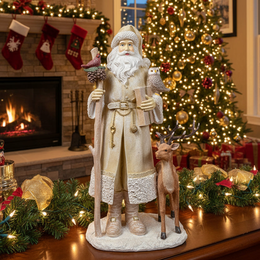 Santa w/ Cardinal & Reindeer