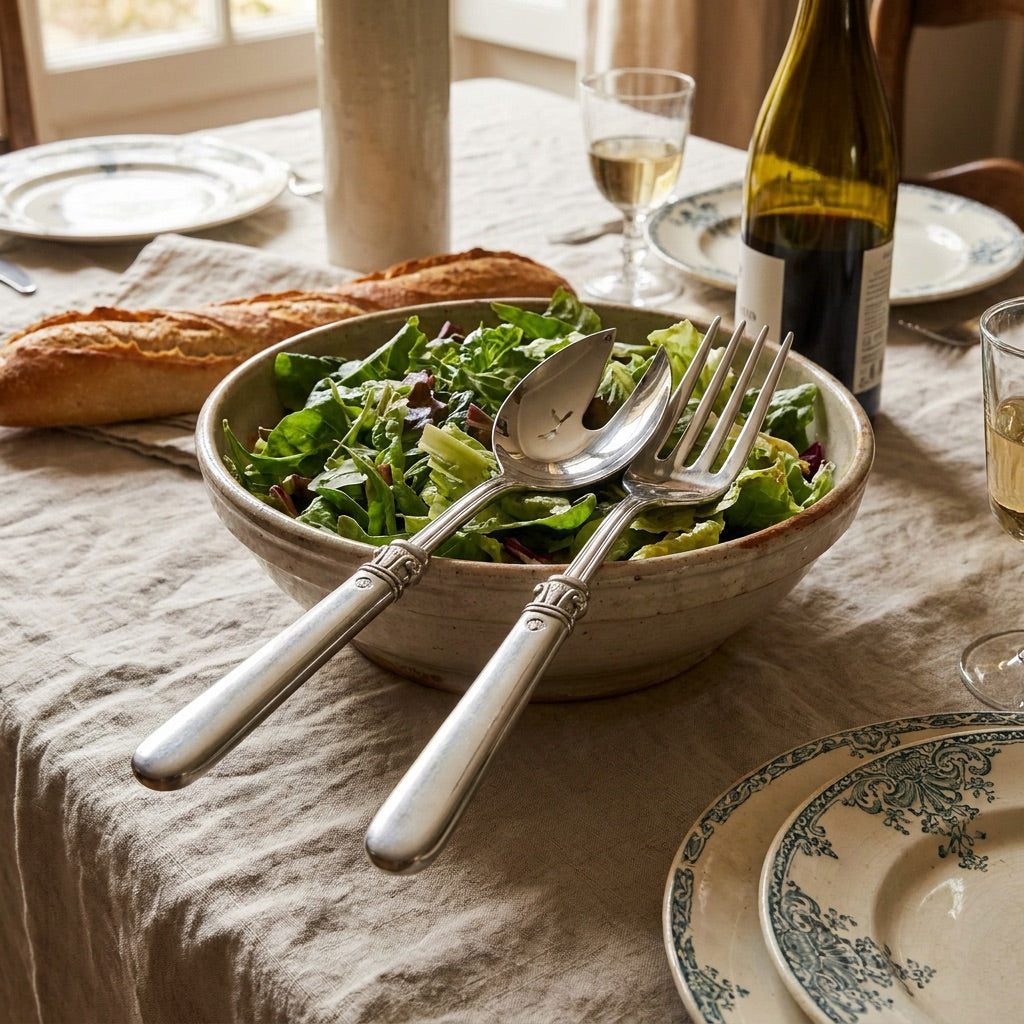 Pewter Salad Serving Set