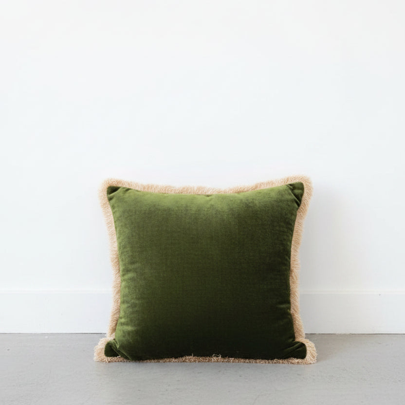 Grass Green Fringe Pillow