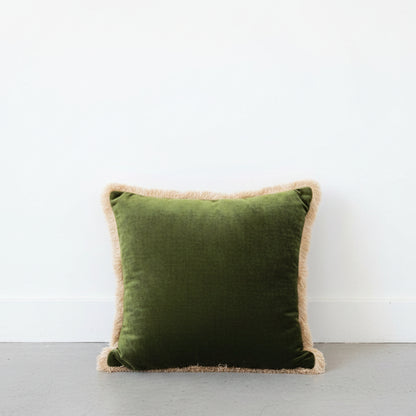 Grass Green Fringe Pillow