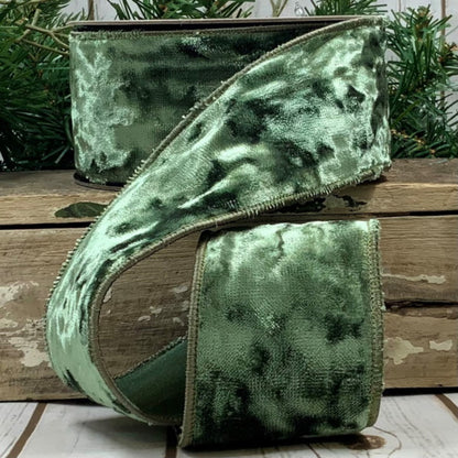 Crushed Velvet Jade Bow