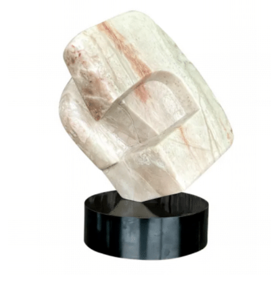 Vintage Contemporary Abstract Stone Sculpture on Base