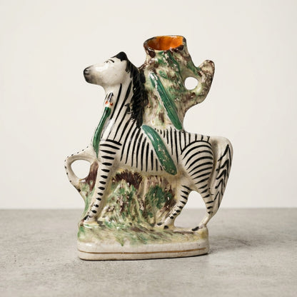 Antique Ceramic Zebra Vase